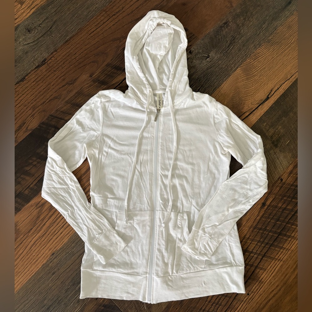 BRIDE Sofra Classic White Zip-Up Hoodie